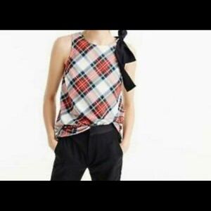 J. Crew tops| tartan plaid tank top with bow